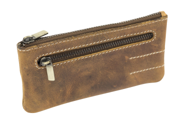 Schlüsseltasche extra groß mit 2 Ringen und Geschenkbox LEAS in Echt-Leder, cognac - LEAS Vintage-Collection 15x8x1cm (BxHxT)